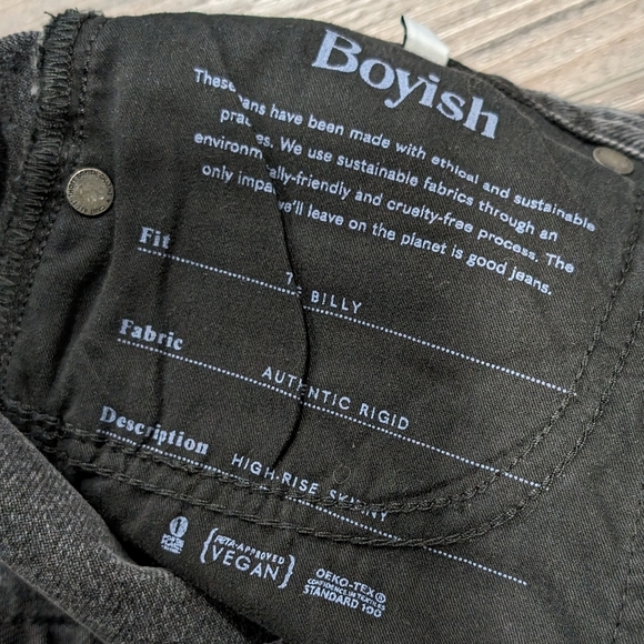 NWT Boyish The Billy High Rise Skinny Jeans Space Odyssey Black Size 26 - Picture 10 of 13